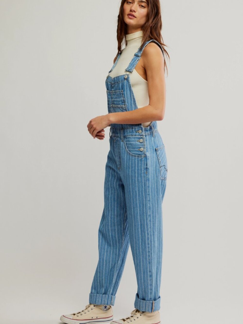 NWT Free People Ziggy Denim Overalls in Beachcomber Blue - Special Edition - Picture 3 of 4